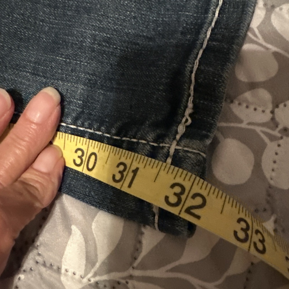 ARIAT REAL Denim Blue Jeans Western Straight Leg Mid Rise Womens 30R Medium Wash - Picture 11 of 12